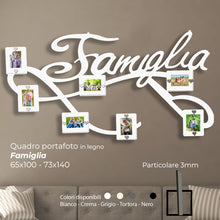 Carica l'immagine nel visualizzatore di Gallery, Quadro portafoto FAMIGLIA