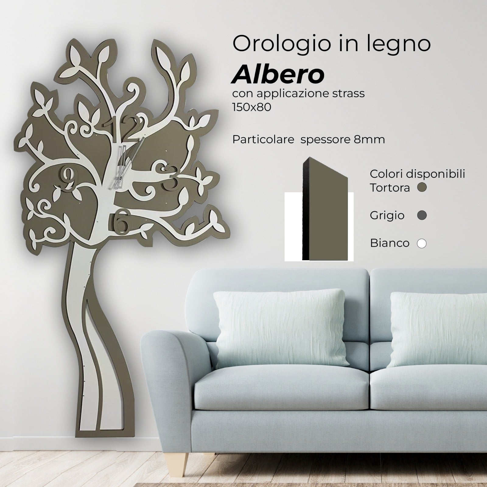 Orologio ALBERO in legno 150x80 – danideashop